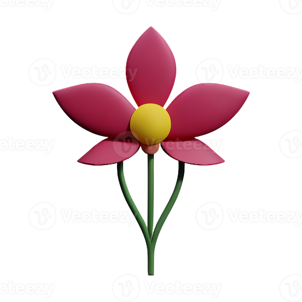 lotus flower 3d rendering icon illustration png