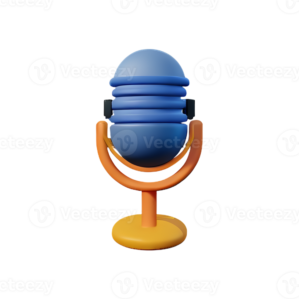 podcast 3d rendering icon illustration png
