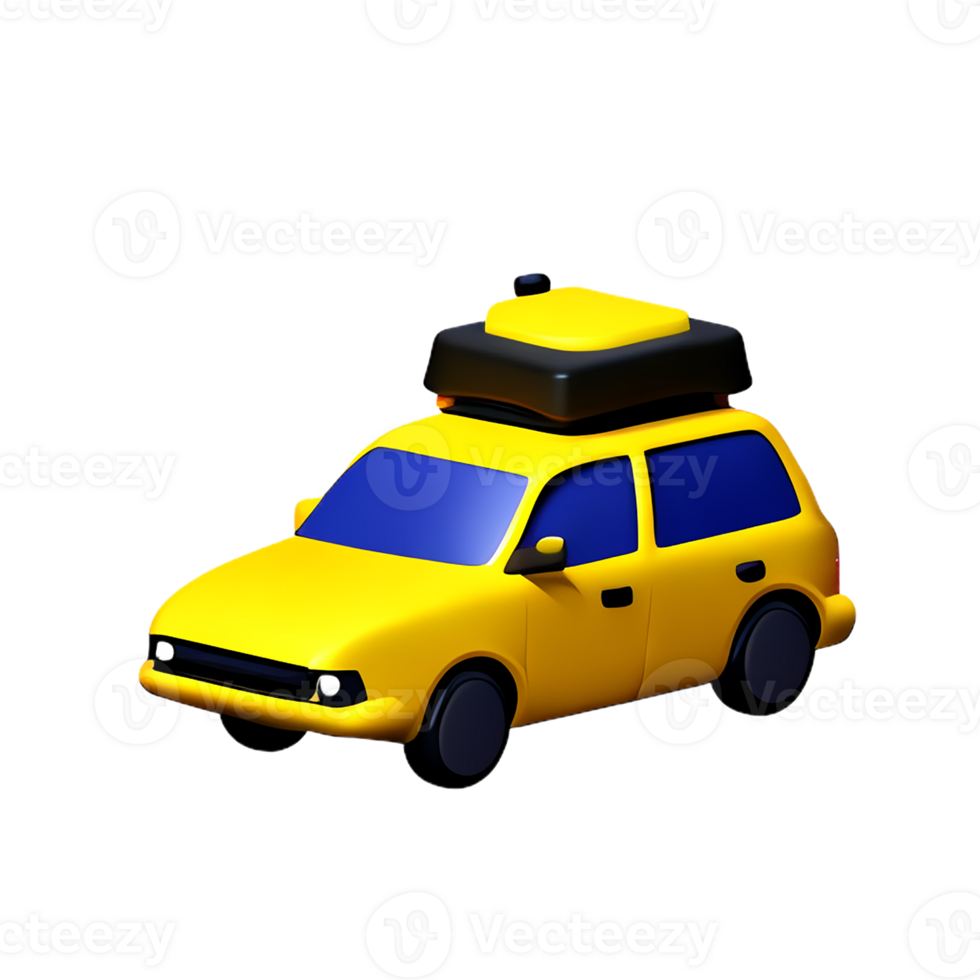 taxi 3d rendering icon illustration png