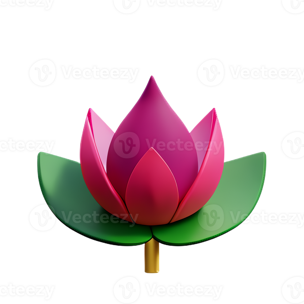 lotus flower 3d rendering icon illustration png