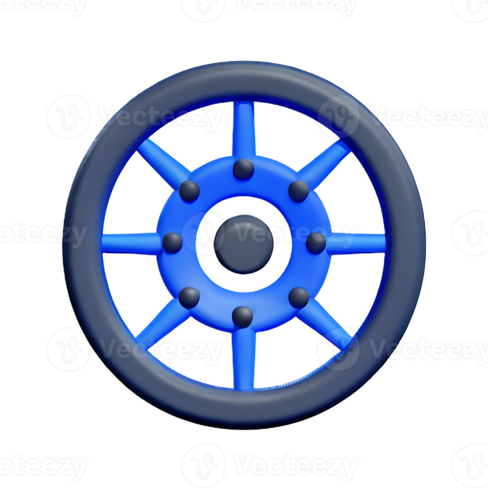 wheel 3d rendering icon illustration png