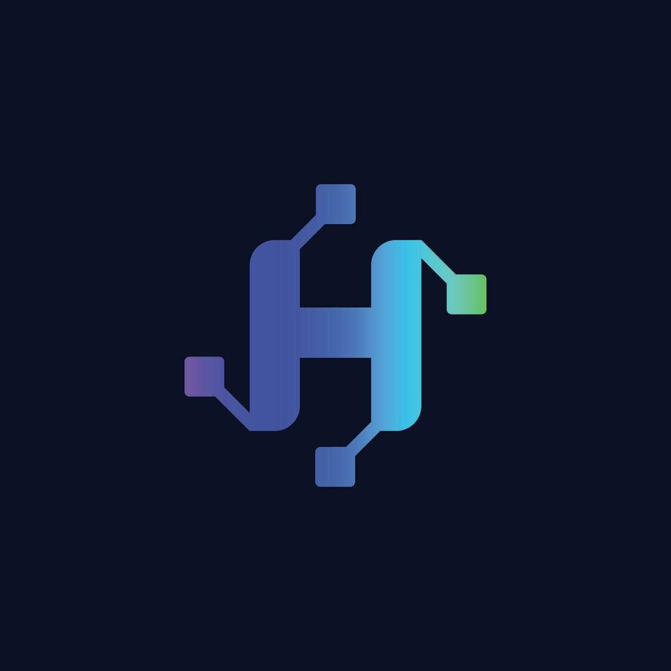 letter H logo icon vector illustration template