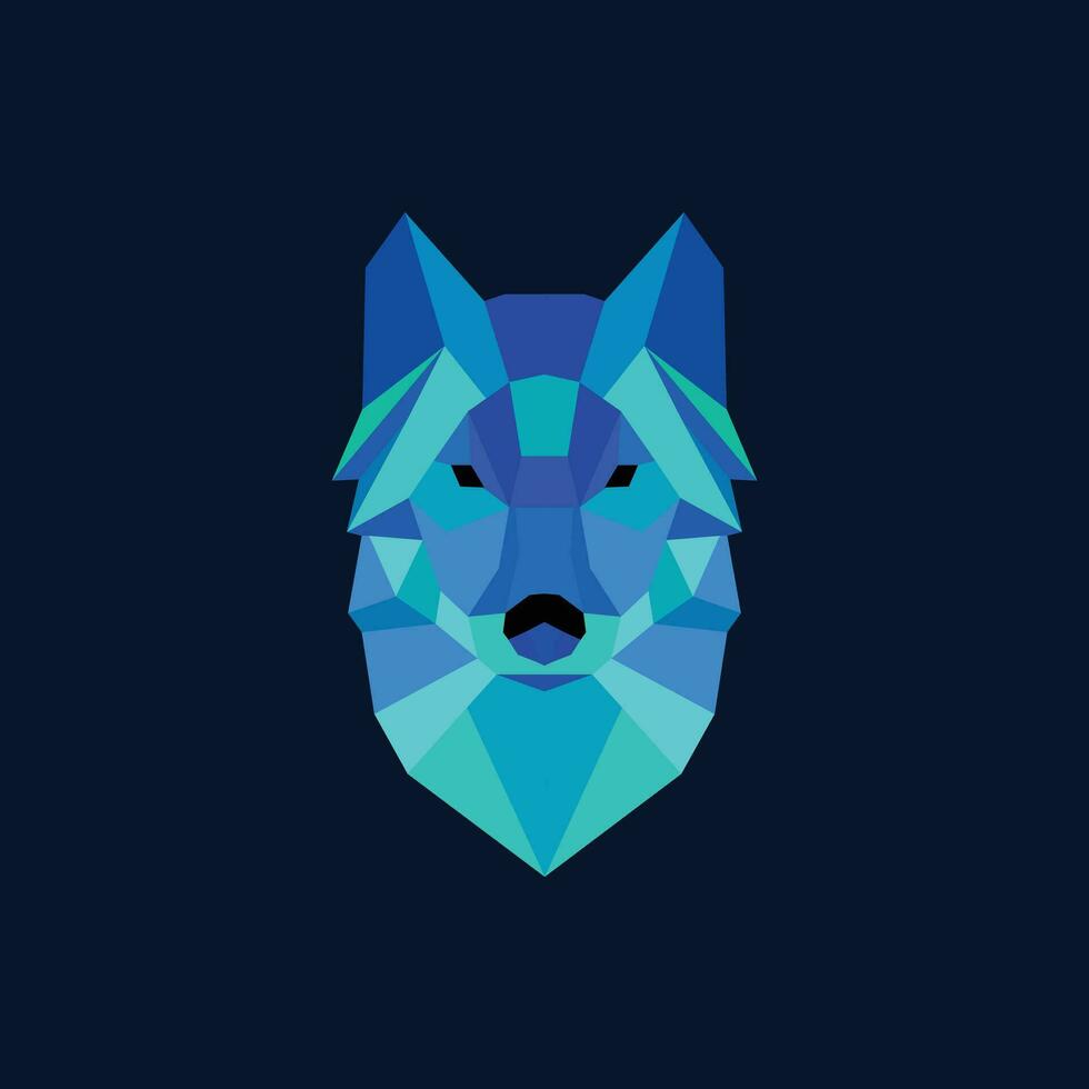 geométrico lobo cabeza vector logo diseño