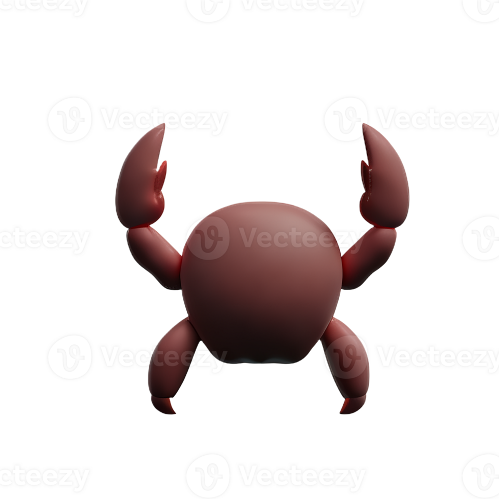 crab 3d rendering icon illustration png