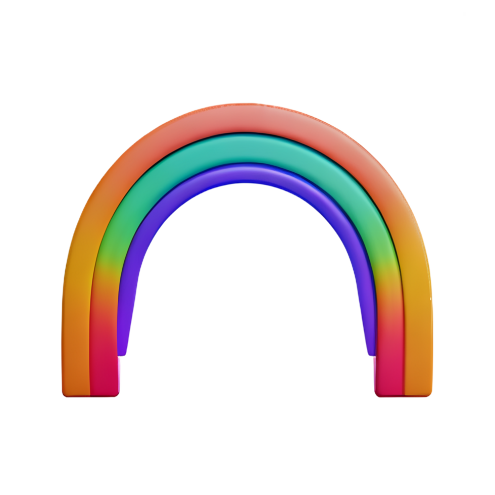 boho rainbow 3d rendering icon illustration png