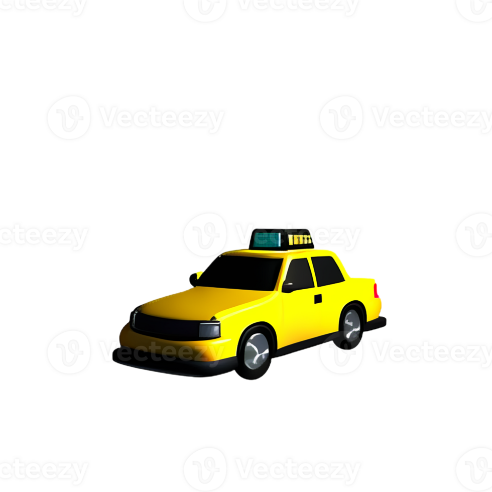 Taxi 3d le rendu icône illustration png