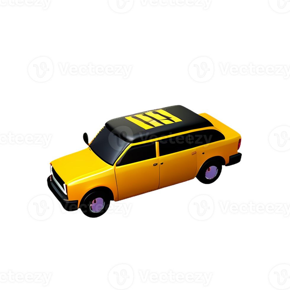 taxi 3d rendering icon illustration png