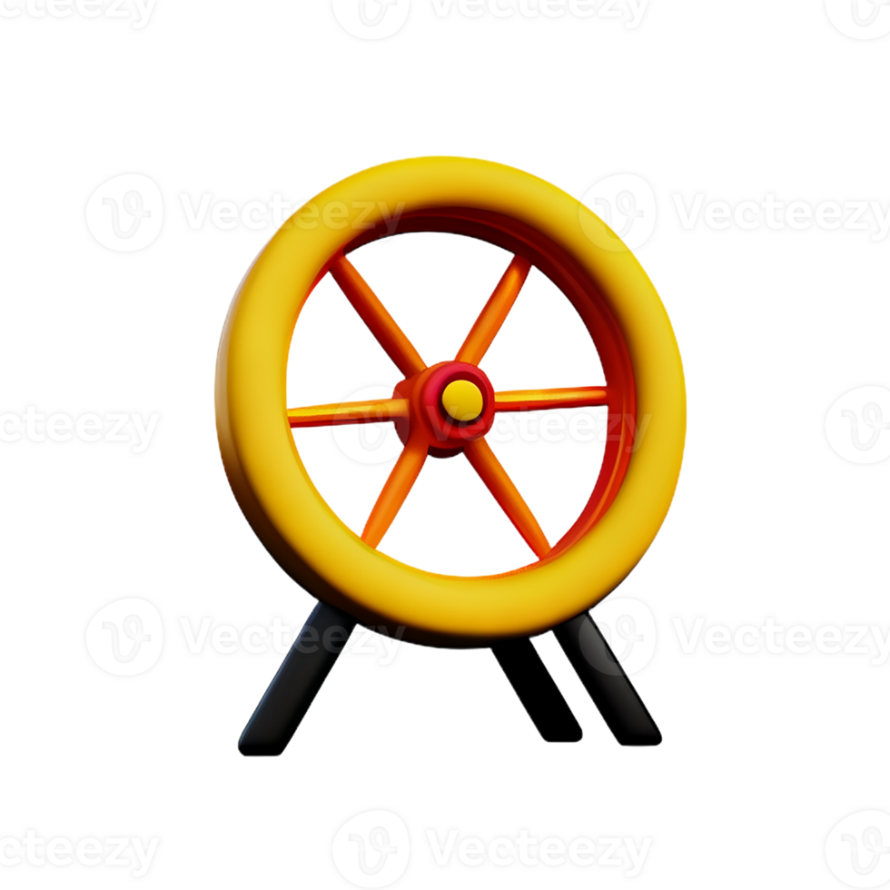 wheel 3d rendering icon illustration png