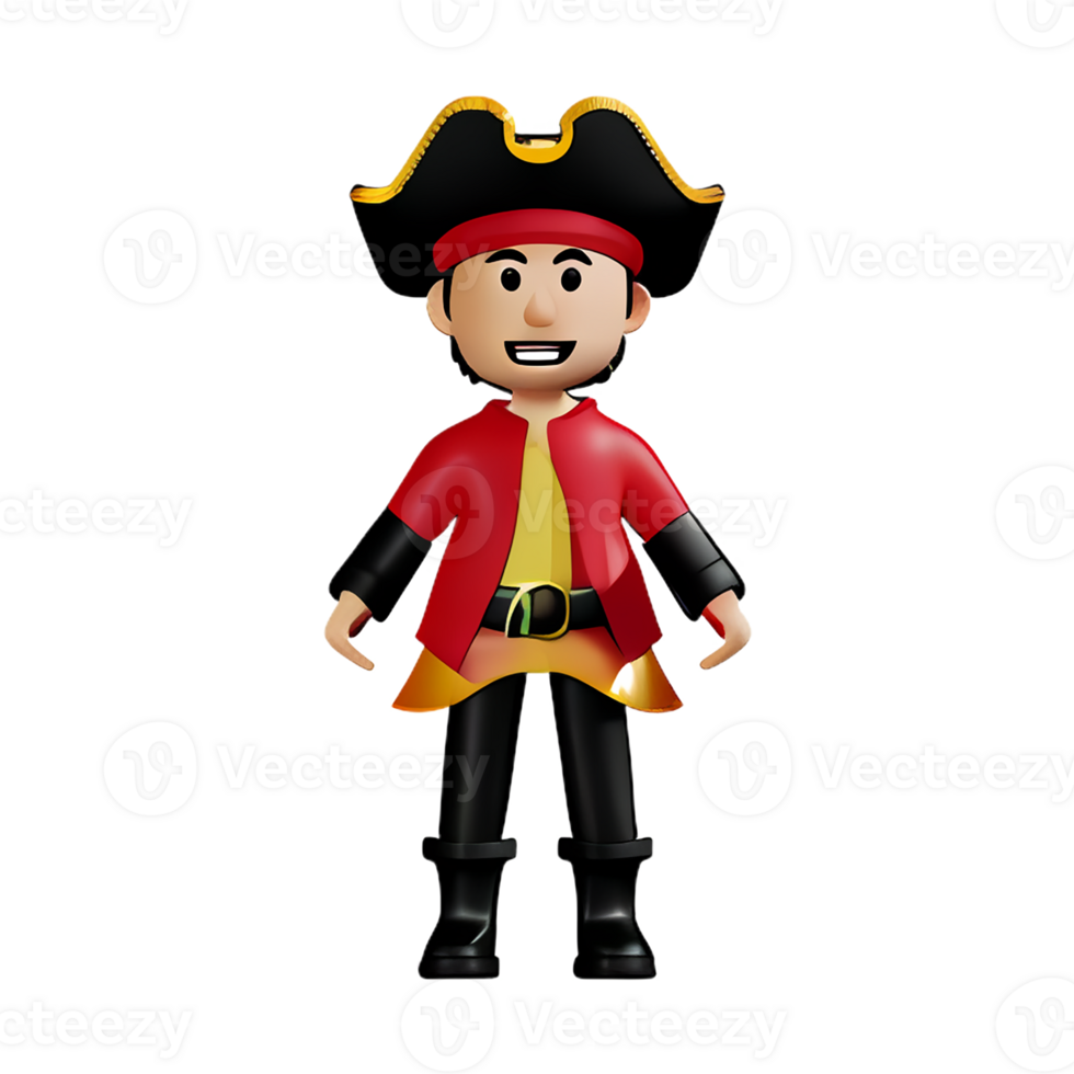 Pirate 3d rendering icon illustration png