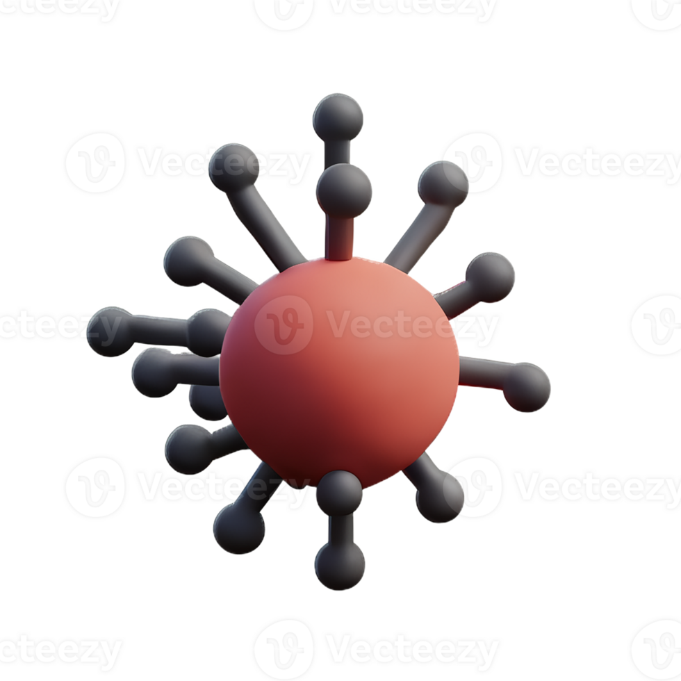 virus 3d rendering icon illustration png