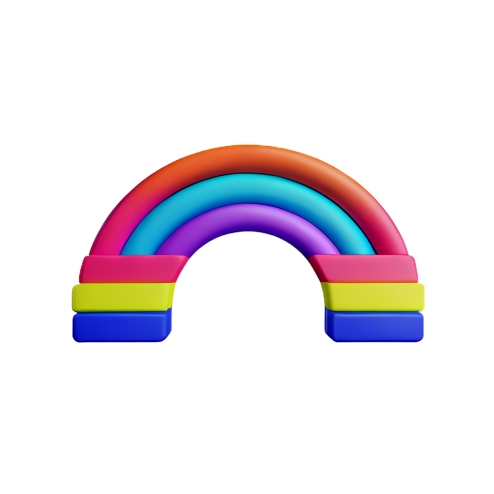 boho rainbow 3d rendering icon illustration png