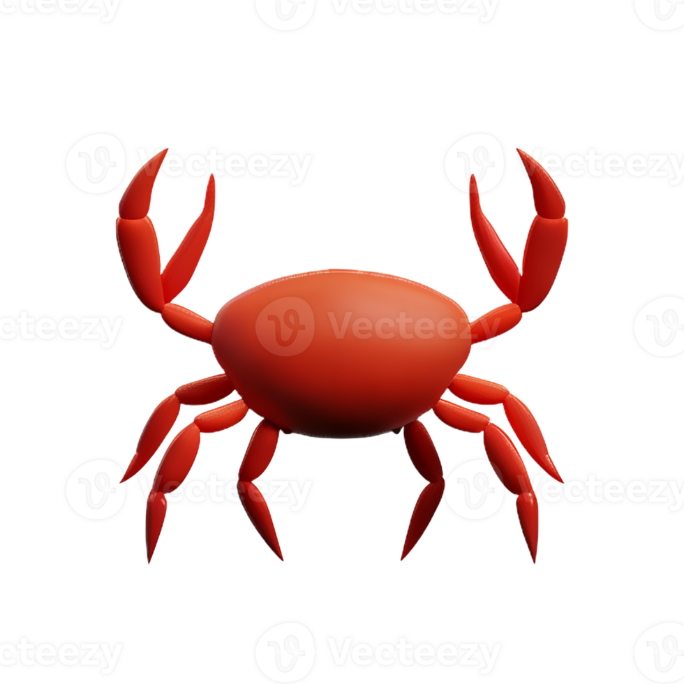 crab 3d rendering icon illustration png