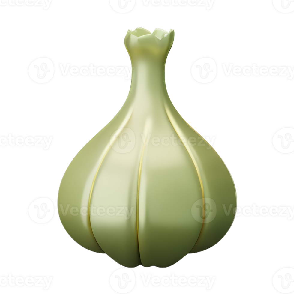garlic 3d rendering icon illustration png