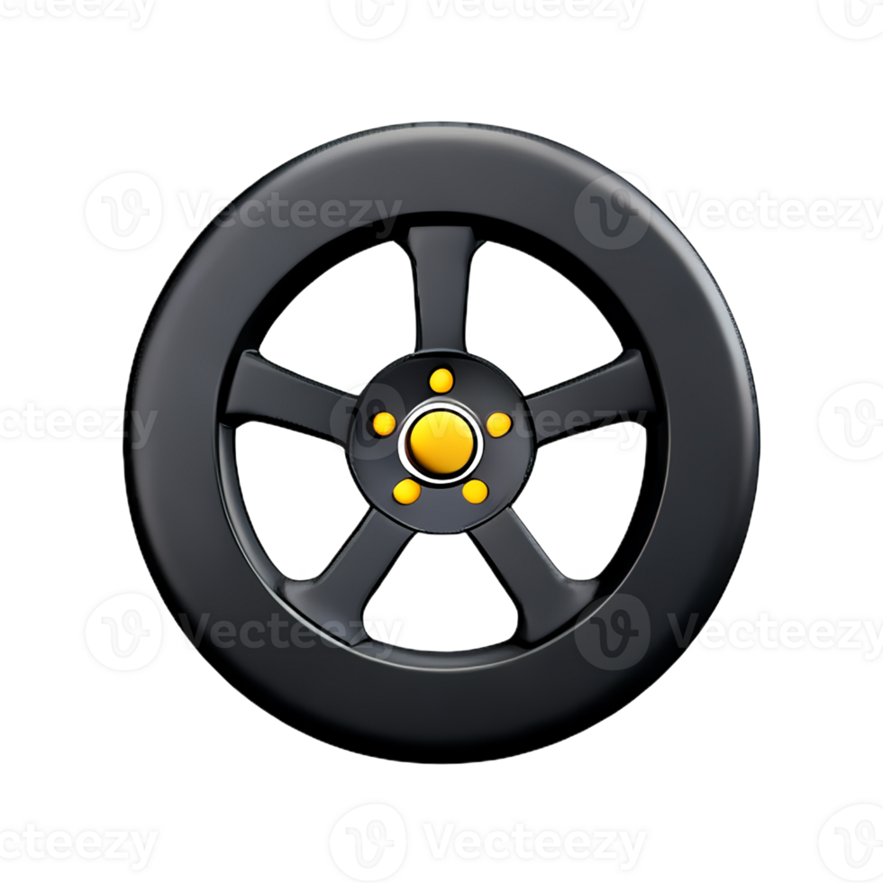 wheel 3d rendering icon illustration png
