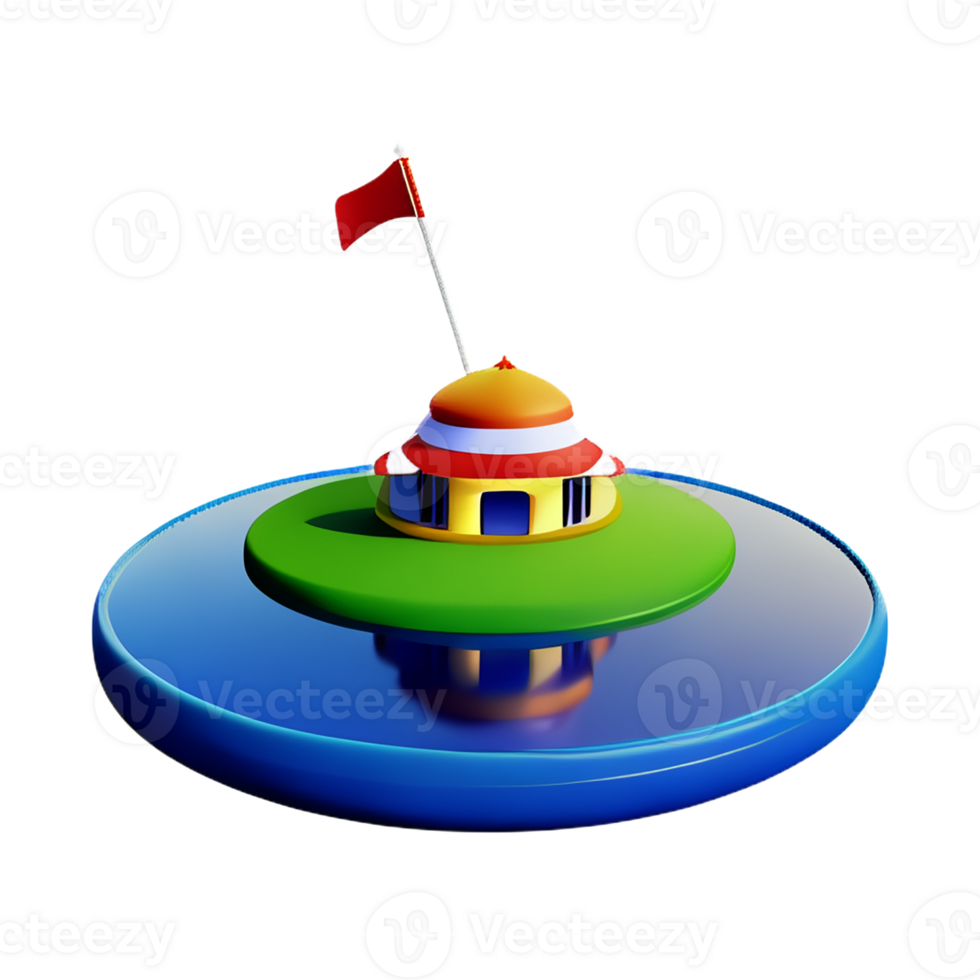 Lac 3d le rendu icône illustration png