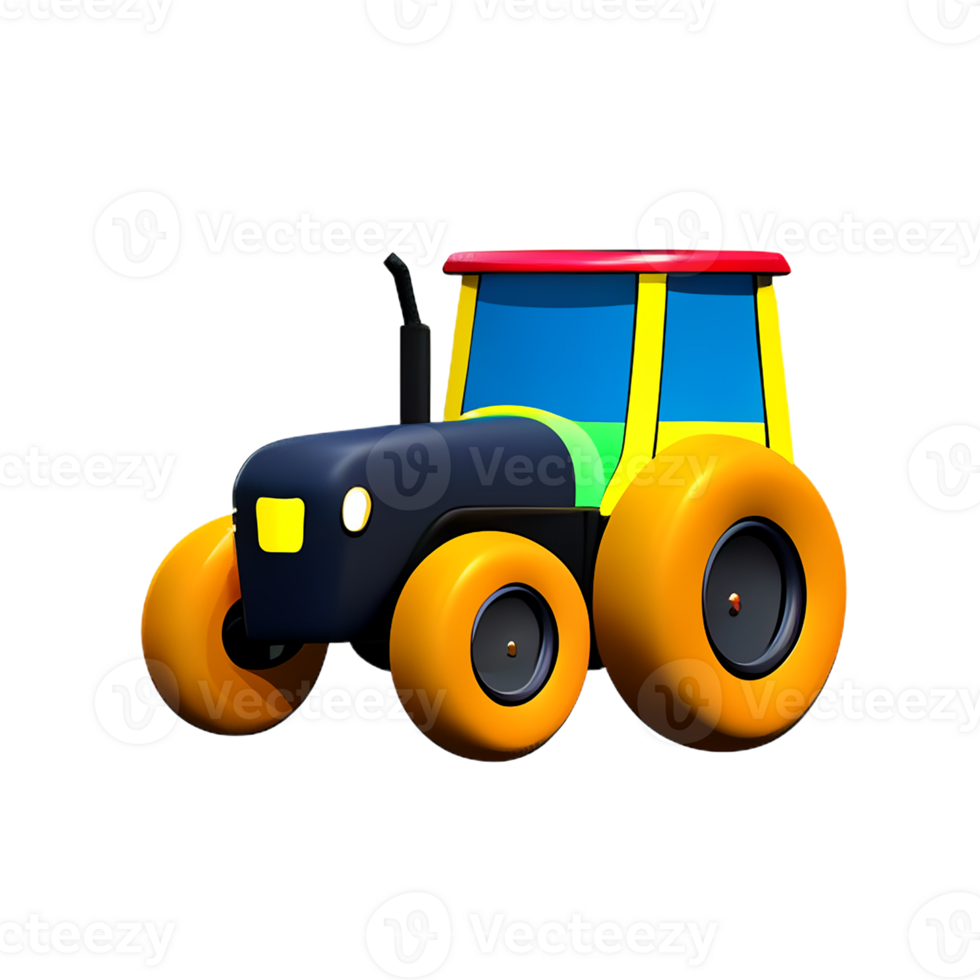tractor 3d rendering icon illustration png