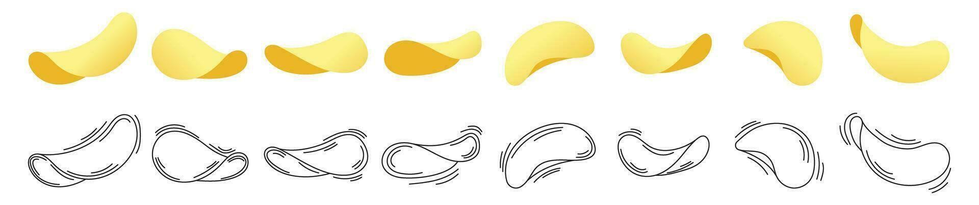 potato chips vector snack isolated icon potato crisps