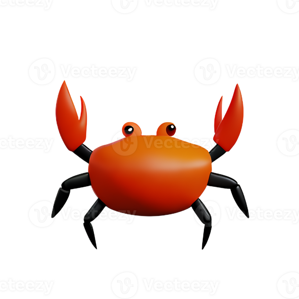 crab 3d rendering icon illustration png