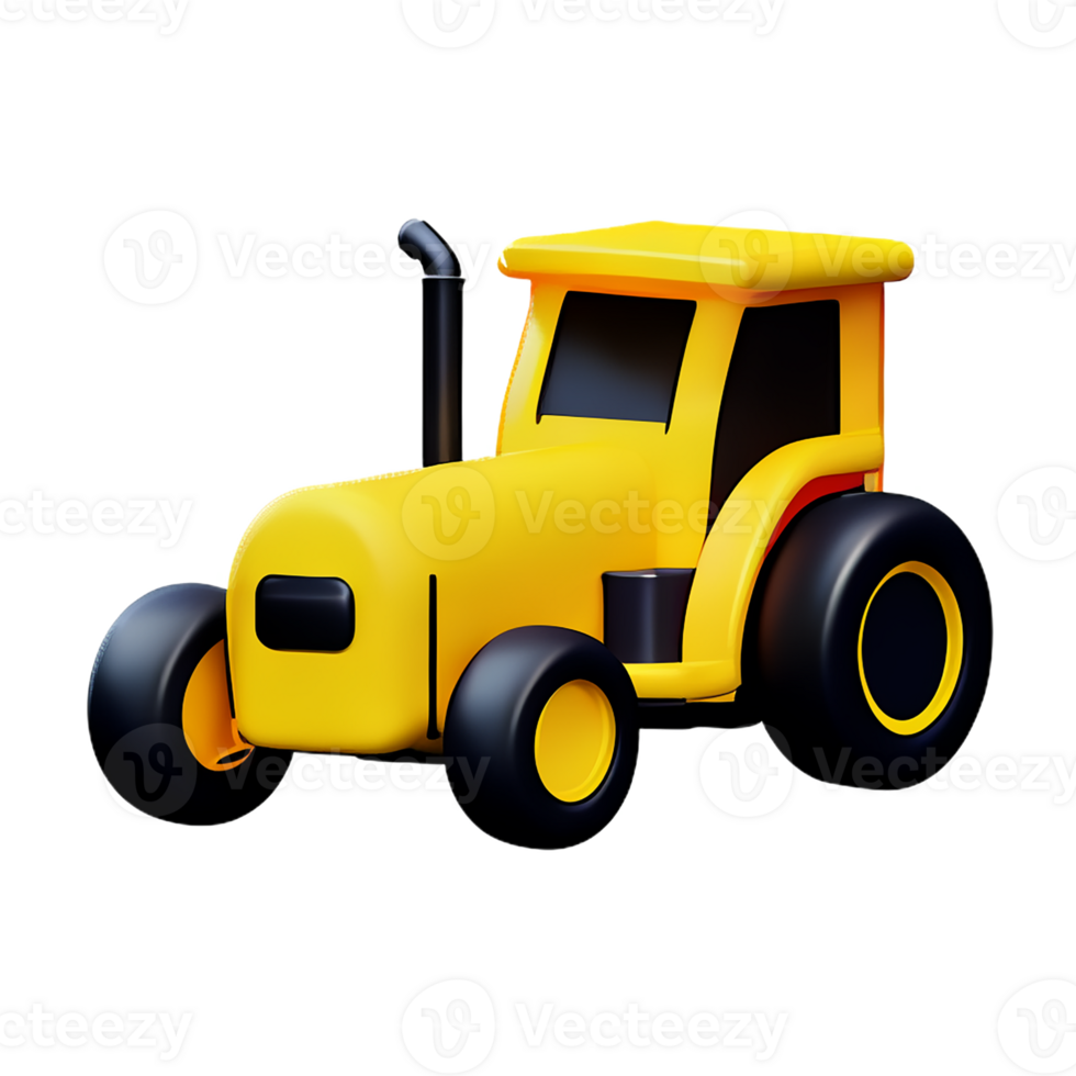 tractor 3d rendering icon illustration png