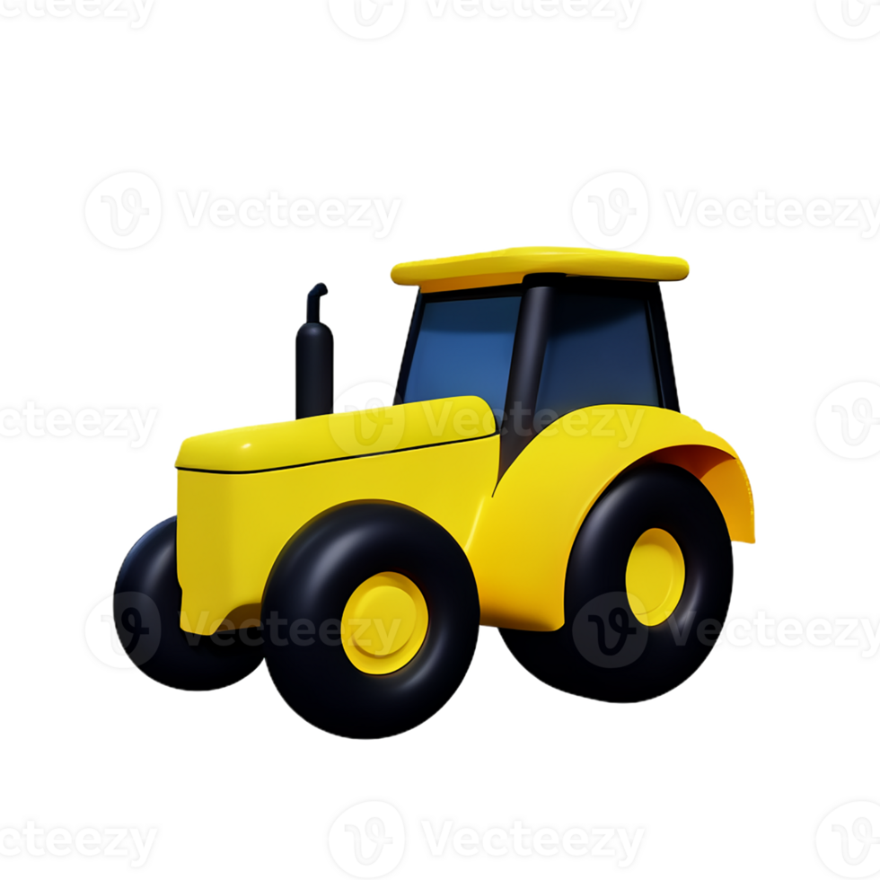 tractor 3d rendering icon illustration png