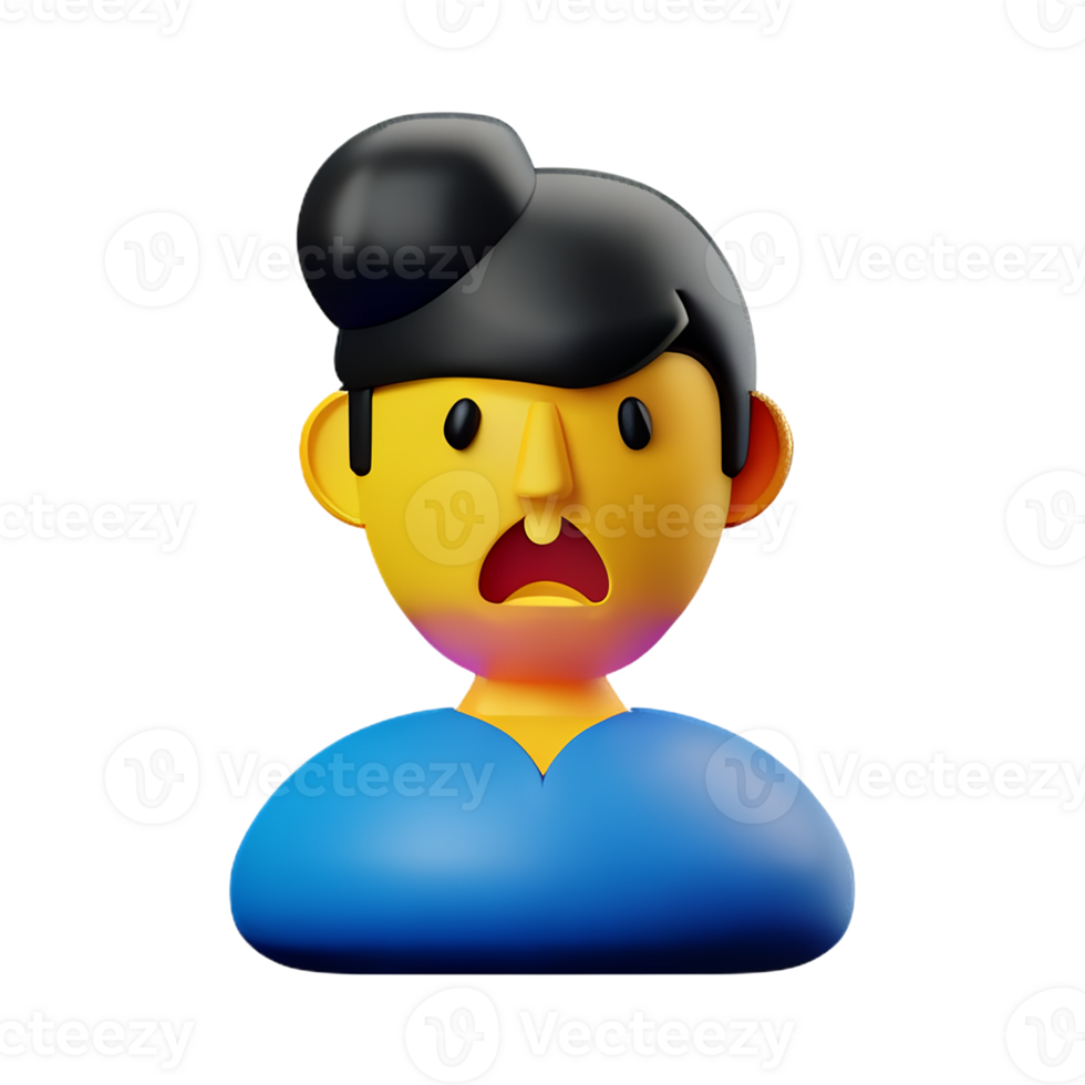 stress face 3d rendering icon illustration png