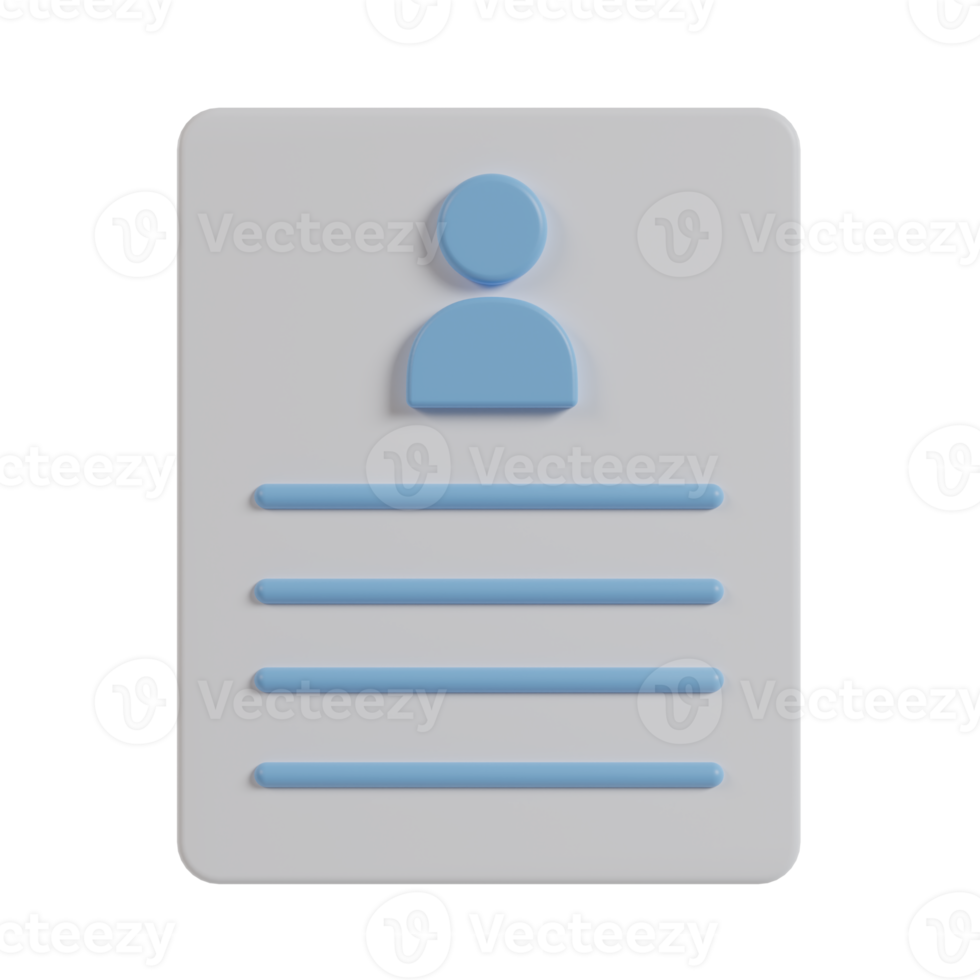 3d cv resume icon. png