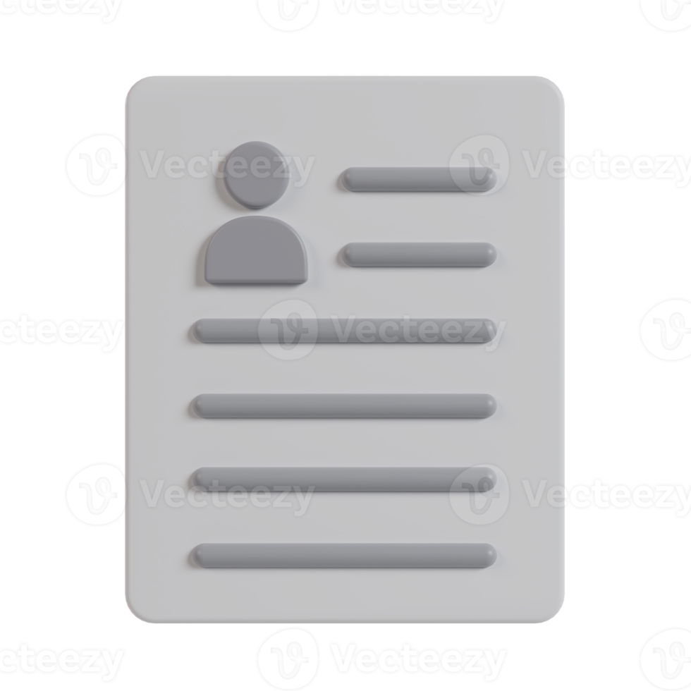 3d cv resume icon. png