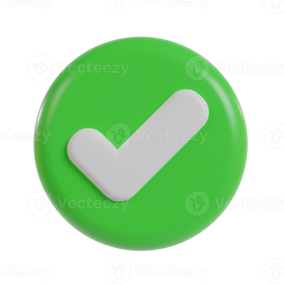 Check mark 3d icon green tick. png