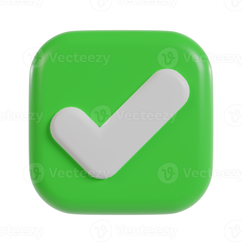 Check mark 3d icon green tick. png