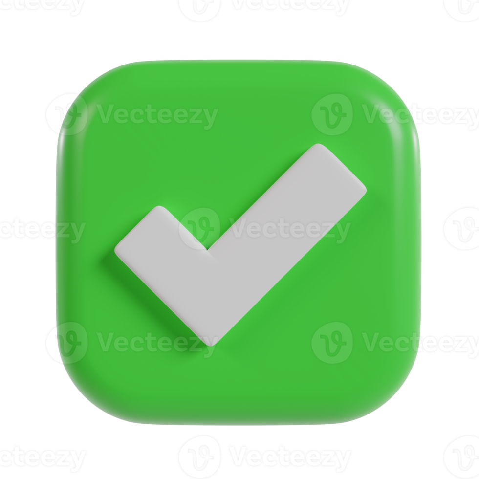 Check mark 3d icon green tick. png