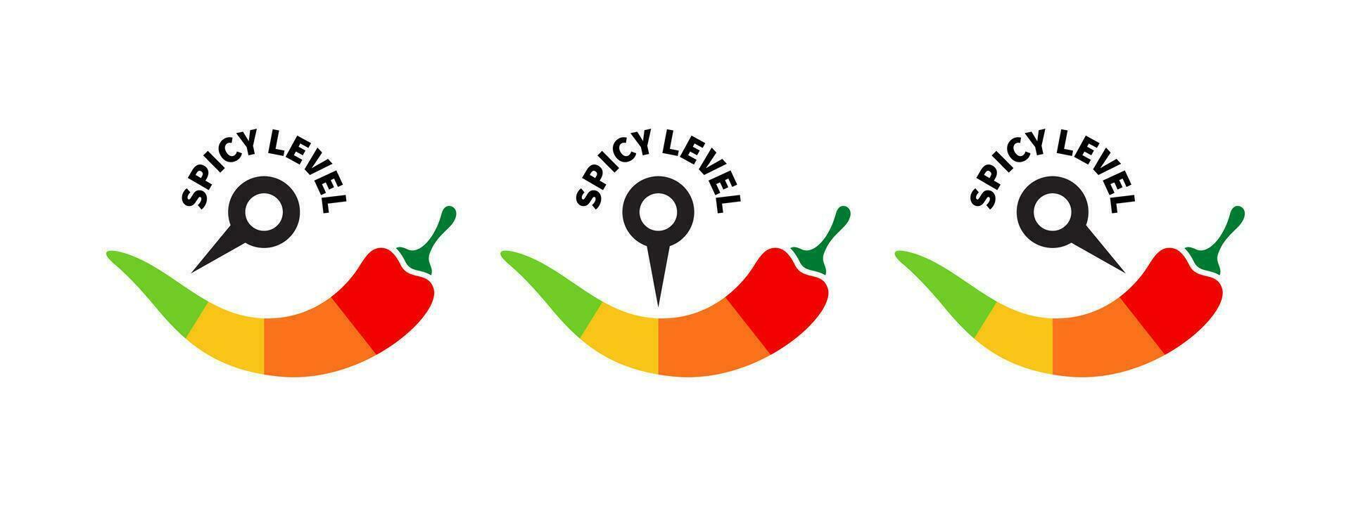 Spicy level scale. Product spicy degree symbols. Spicy flavor level. Vector scalable graphics