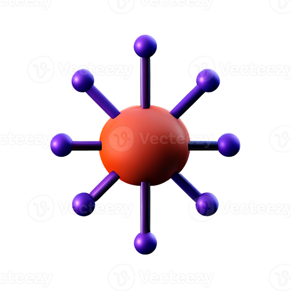 virus 3d rendering icon illustration png