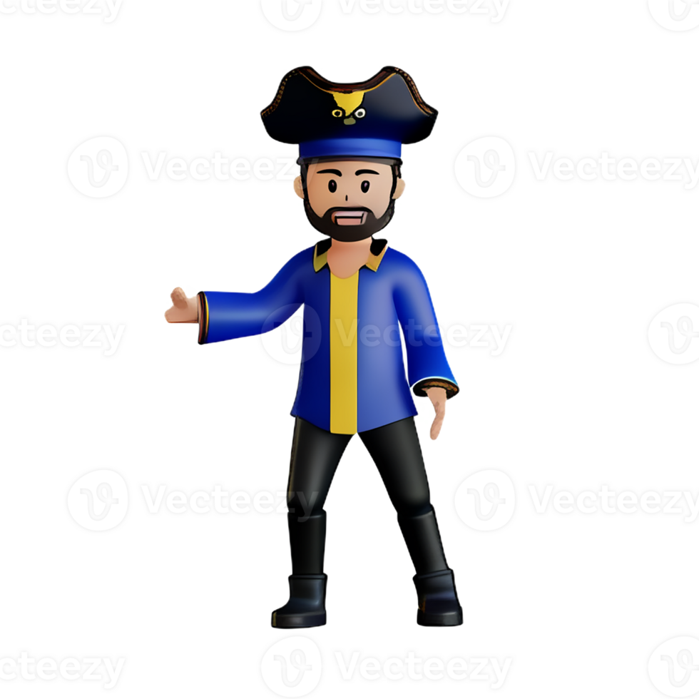 Pirate 3d rendering icon illustration png