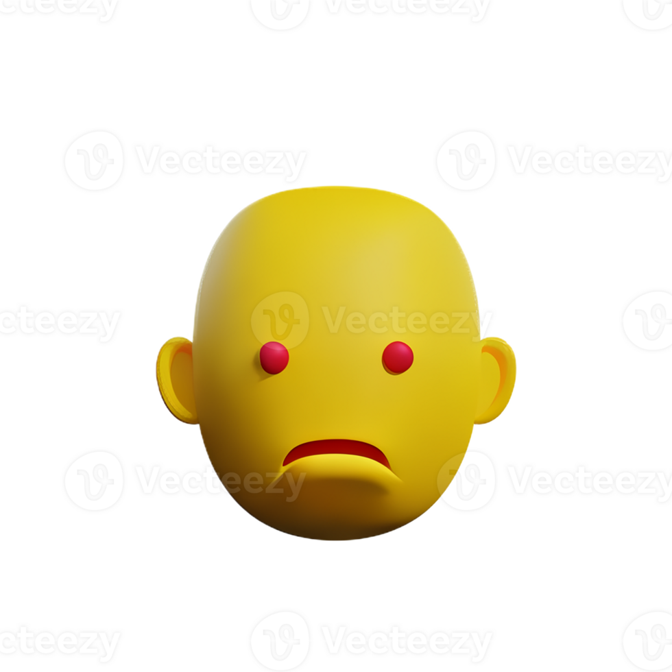 stress face 3d rendering icon illustration png