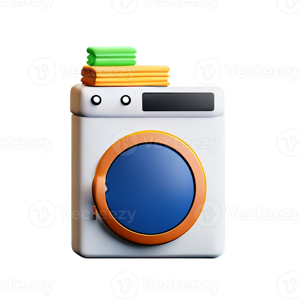 laundry 3d rendering icon illustration png