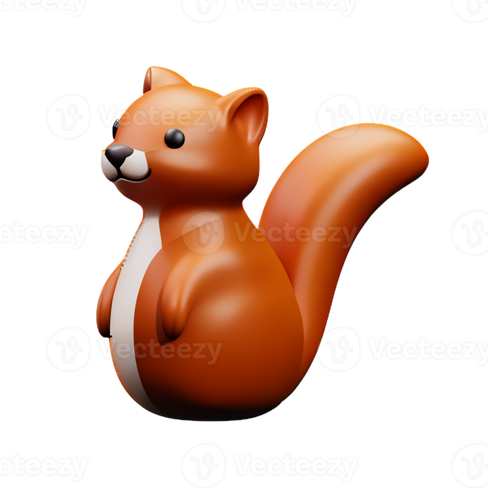 squirrel 3d rendering icon illustration png