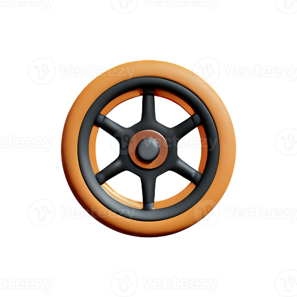 wheel 3d rendering icon illustration png