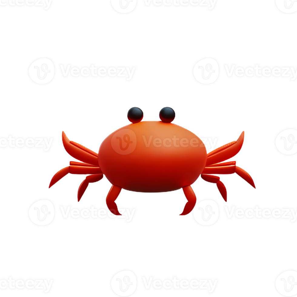 crab 3d rendering icon illustration png