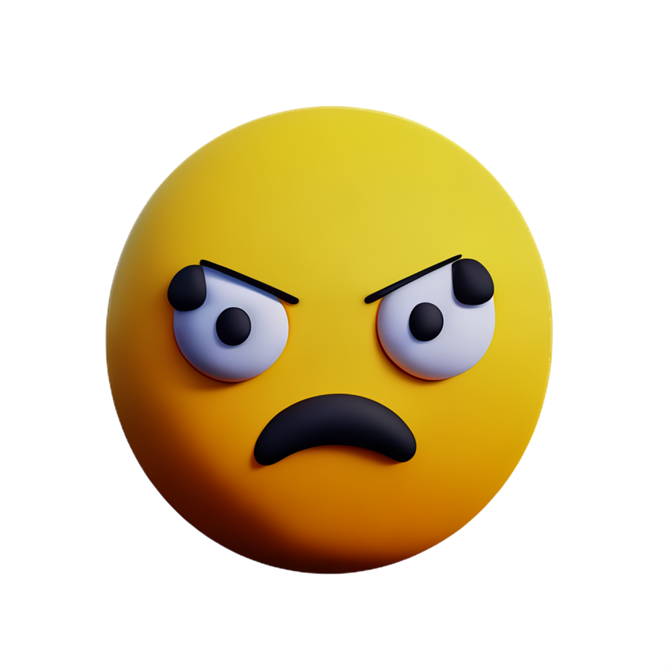 angry face 3d rendering icon illustration 28713573 PNG