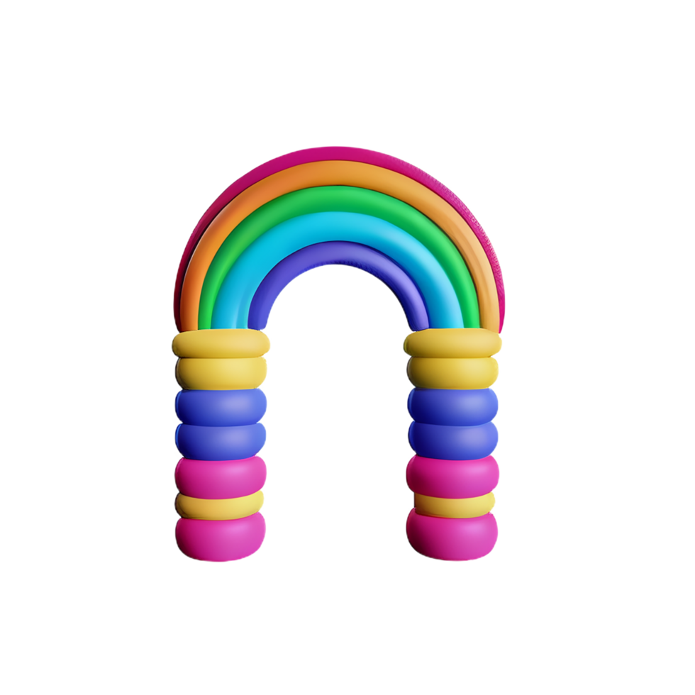 boho rainbow 3d rendering icon illustration png