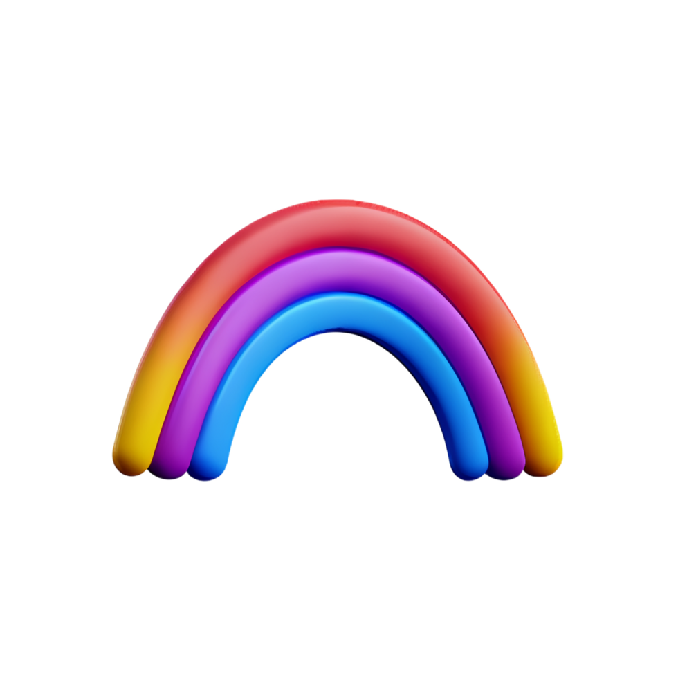 boho rainbow 3d rendering icon illustration png