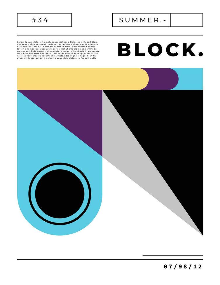 Colorful and minimalist geometric background template.  Polygonal backdrop design. Contemporary art geometrical shape graphic element for poster, banner, cover, magazine, or brochure. vector