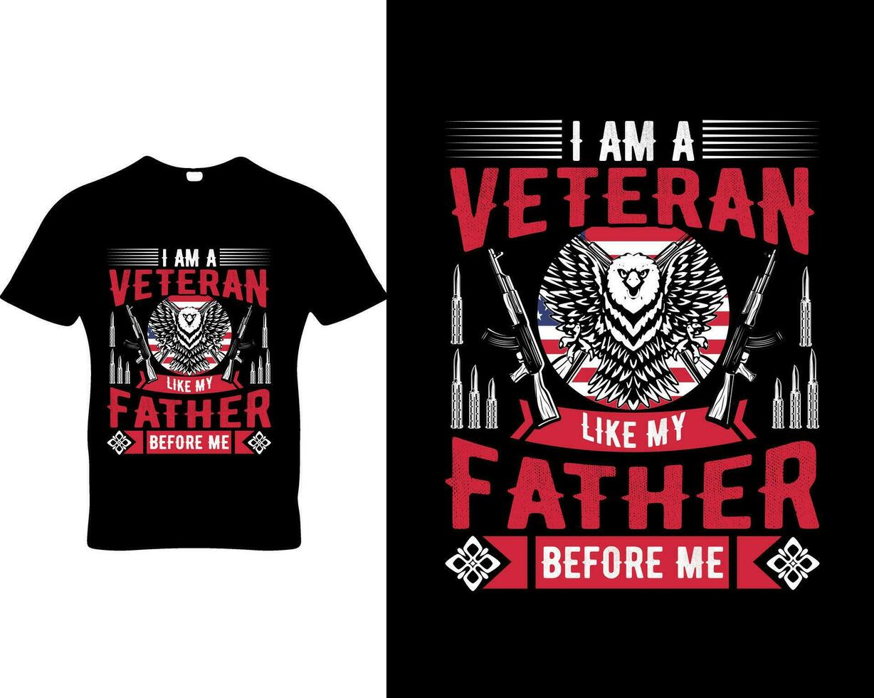 diseño de camiseta veterano vector