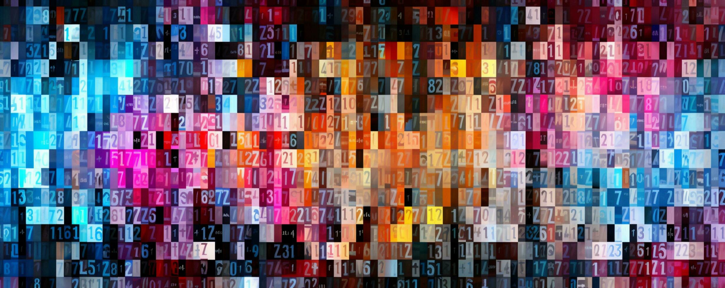 8 bit number colorful abstract background photo