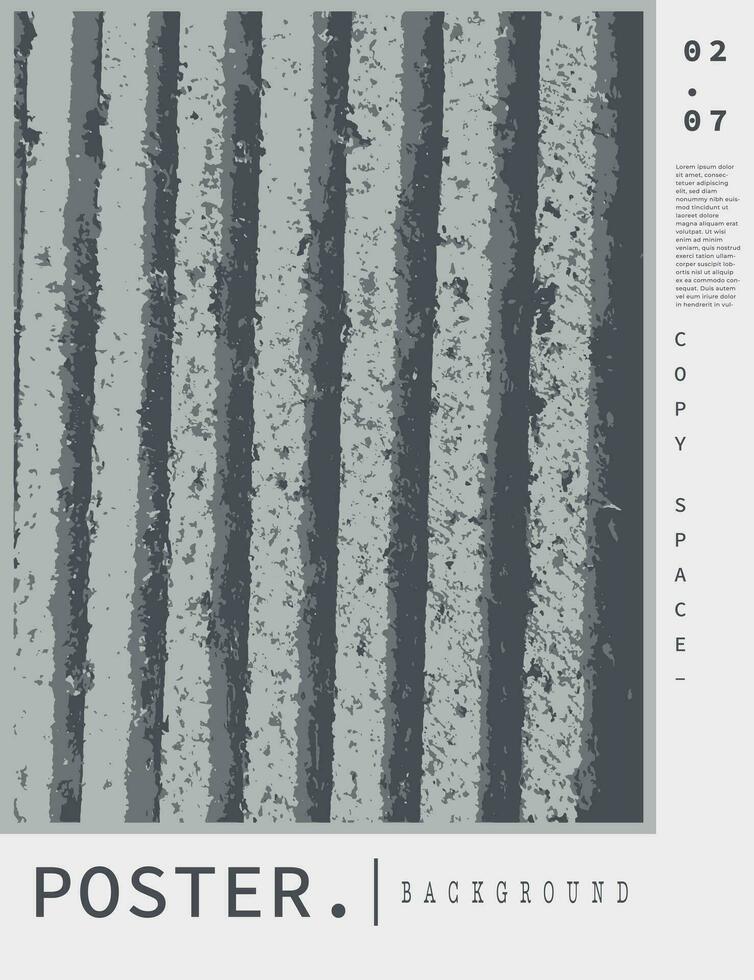 Abstract grunge lines background template copy space. Grey textured backdrop design. Vertical architectural poster or banner design. vector