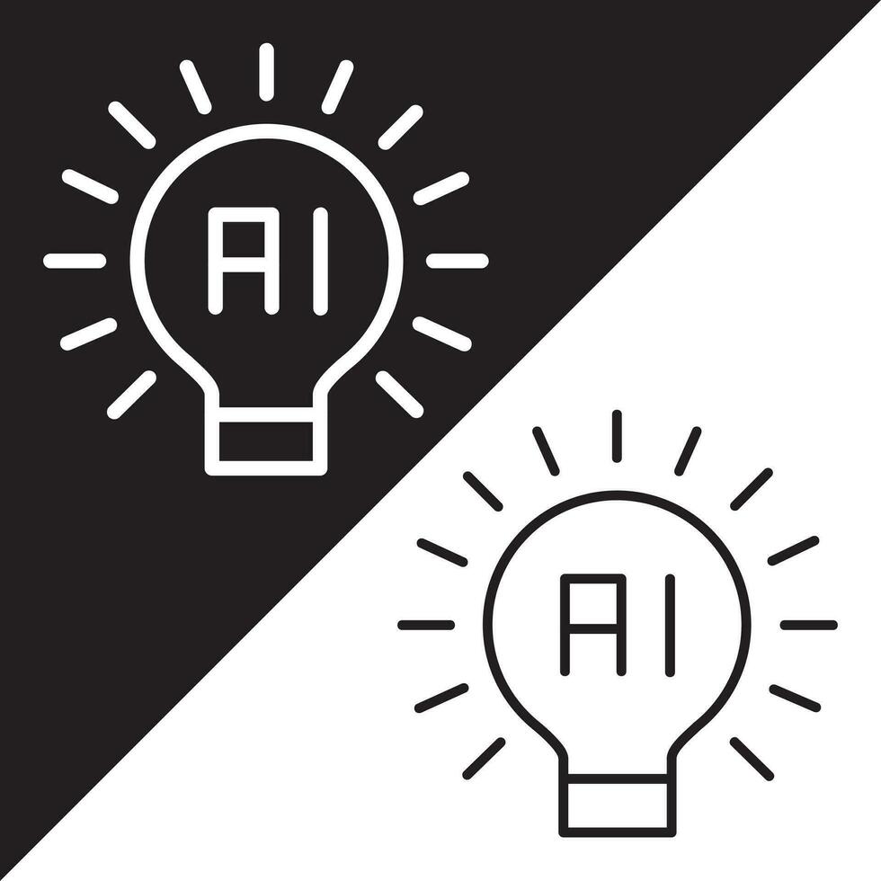 Artificial intelligence Technology bulb icon. Bulb or Lamp vector icon from Artificial Intelligence collection. Outline style Bulb icon.