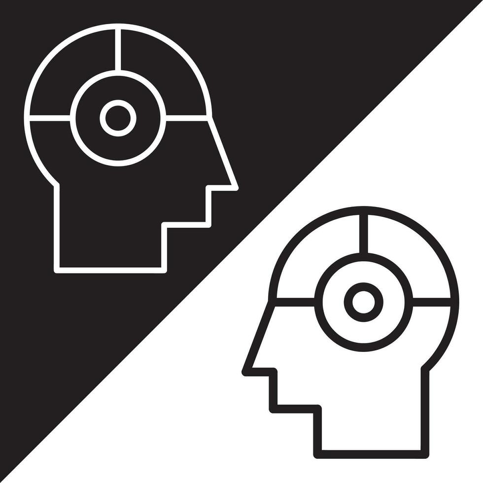 Artificial Intelligence Head Icon. Artificial Intelligence Head vector icon. Outline style Artificial Intelligence Robot Head icon.