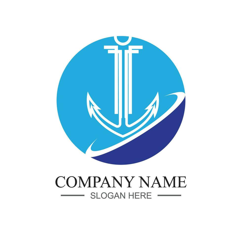 Anchor logo icon design template vector