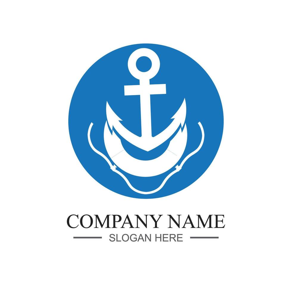 Anchor logo icon design template vector