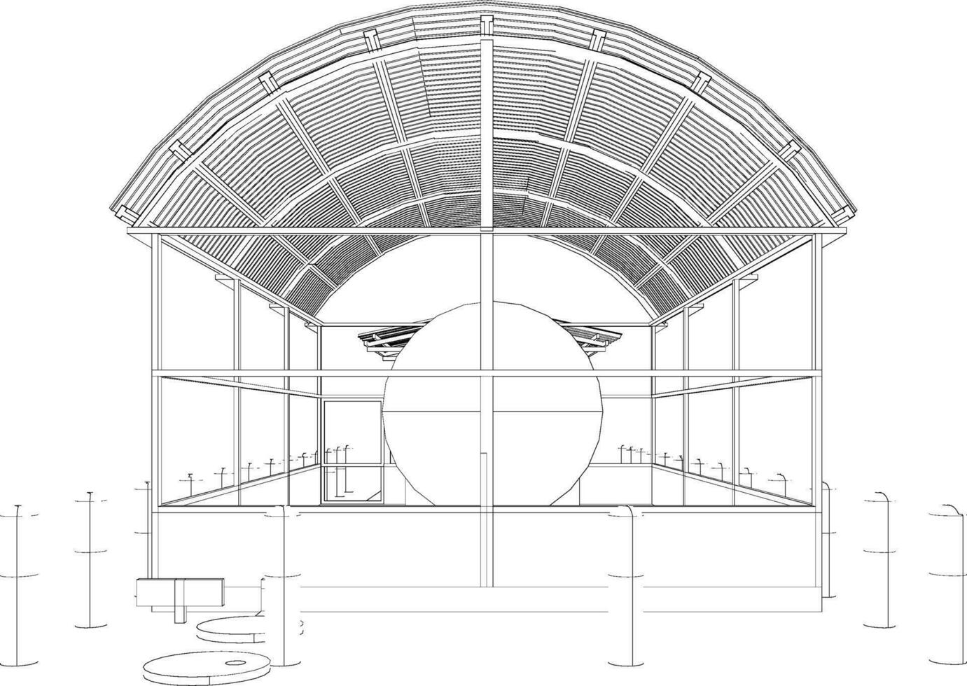 3D illustration of industrial building vector